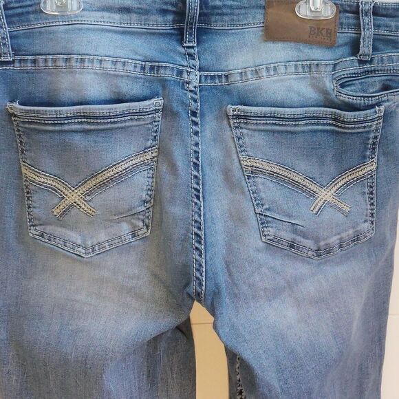BKE Tyler Stretch Jean in Weber Men's Size 35x33 Blue Denim Cell Phone Pocket - Picture 4 of 15